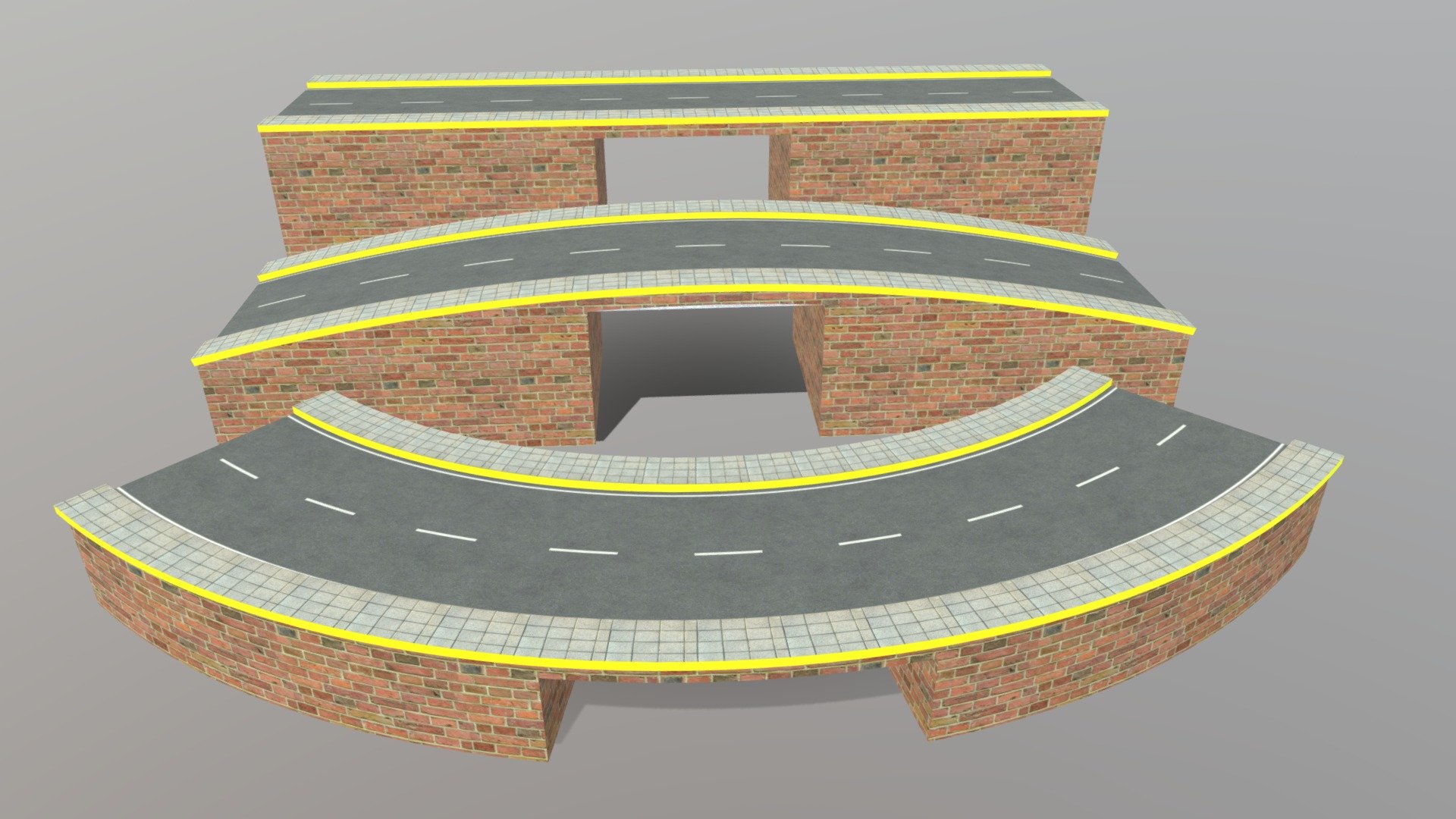 Road Bridge - Road Bridge - Download Free 3D model by KhanSaab 3d model