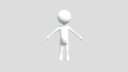 Stickman man Low-poly 3D model ma, biped, figure, dummy, mannequin, stickman, promo, promotion, maya, character, cartoon, simple, basic