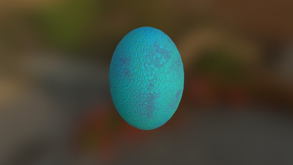 A blue alien-like egg. Modeled in Blender. Textured in Substance Painter 3d model
