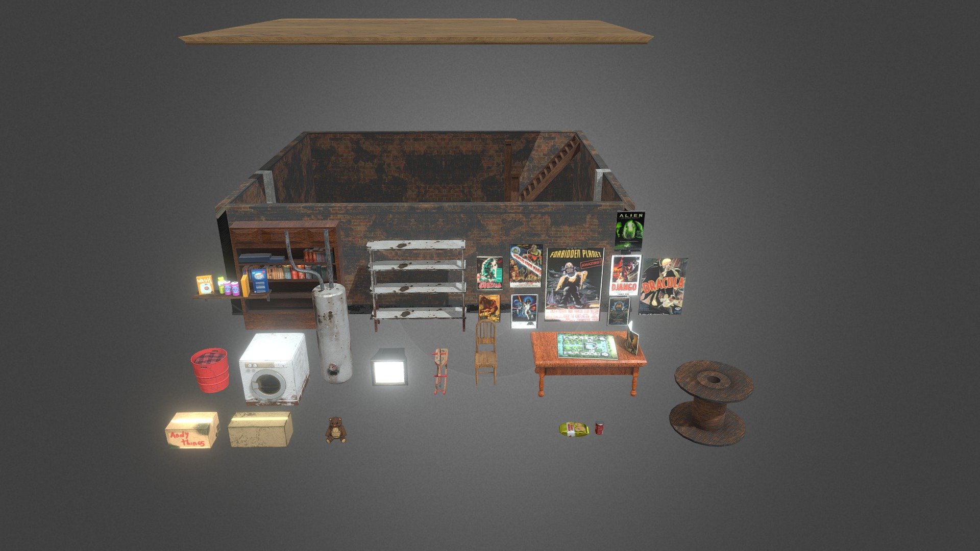 Hi!
This is my first props pack and I am currently working on another one!
I will update it every now and then and for free, any mistakes or doubts you have do not forget to ask. all criticism helps me to get better so don't be afraid of that either.
Thank you very much and I hope you like it! - Basements Props - First Pack :D - Buy Royalty Free 3D model by diegogarcia_05 3d model