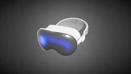 Apple Vision Pro headset, pro, apple, mr, vr, ar, vision, xr, vrready, pbr-texturing, pbr-game-ready, pbr-materials, 3d, lowpoly, model, gameready
