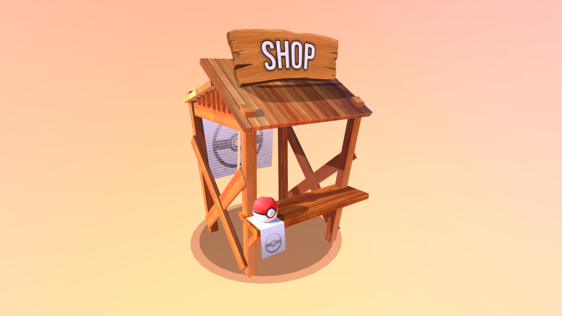 SHOP Pokemon 3D Model Lowpoly - 3D model by Mailny Sama (@miku55120) 3d model