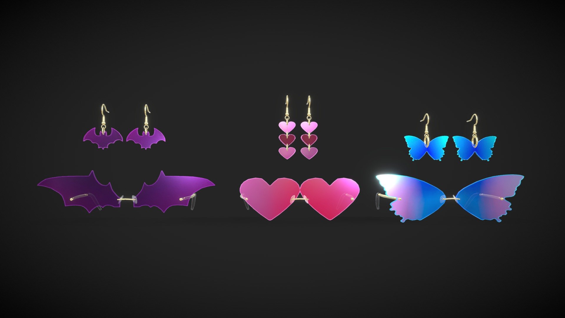 Neon Sunglasses and Earrings - low poly pack v1

4096x4096 PNG texture

Triangles: 12.7k
Vertices: 6.5k




👓  my glasses collection &lt;&lt;

You can buy other Piercings Pack / Earrings Pack  here and here
 - Neon Sunglasses and Earrings - low poly pack v1 - Buy Royalty Free 3D model by Karolina Renkiewicz (@KarolinaRenkiewicz) 3d model