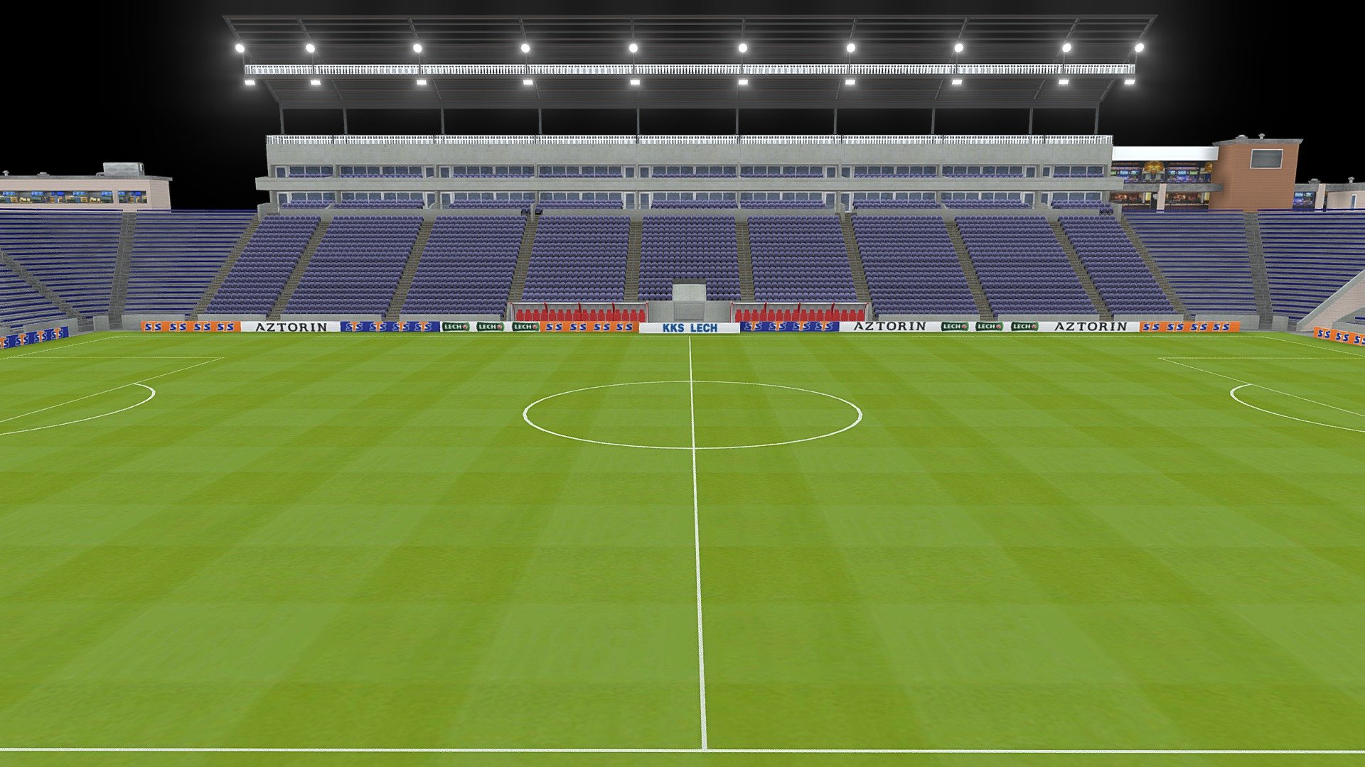 Test of the football stadium set up 3d model