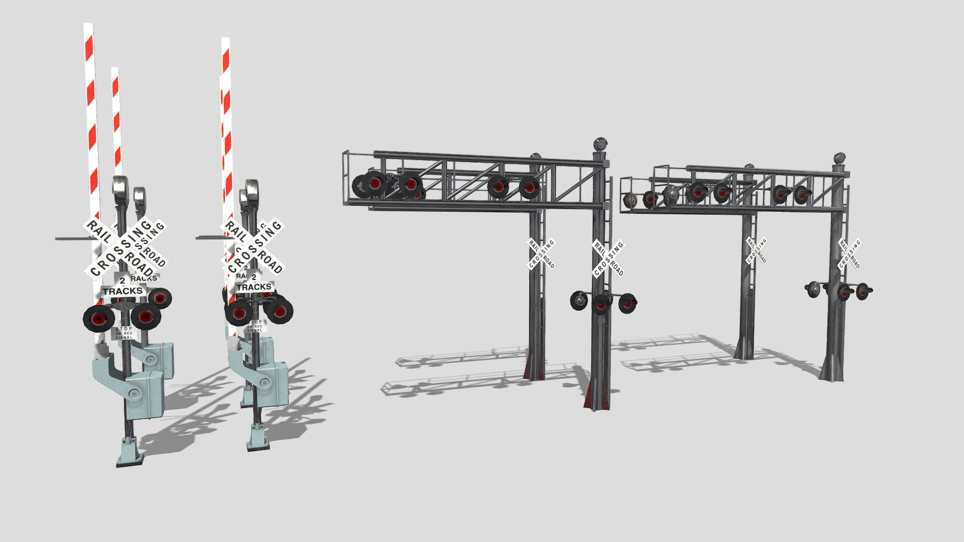 Set of Crossing signals found in the USA at most crossroads.  PBR textures with both clean and dirty versions - Crossing Signals - Buy Royalty Free 3D model by studio lab (@leonlabyk) 3d model