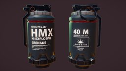 Grenade grenade, challenge, quixel, elysium, polycount, explotion, science-fiction, hmk, substance, maya, pbr, scifi, substance-painter, sci-fi