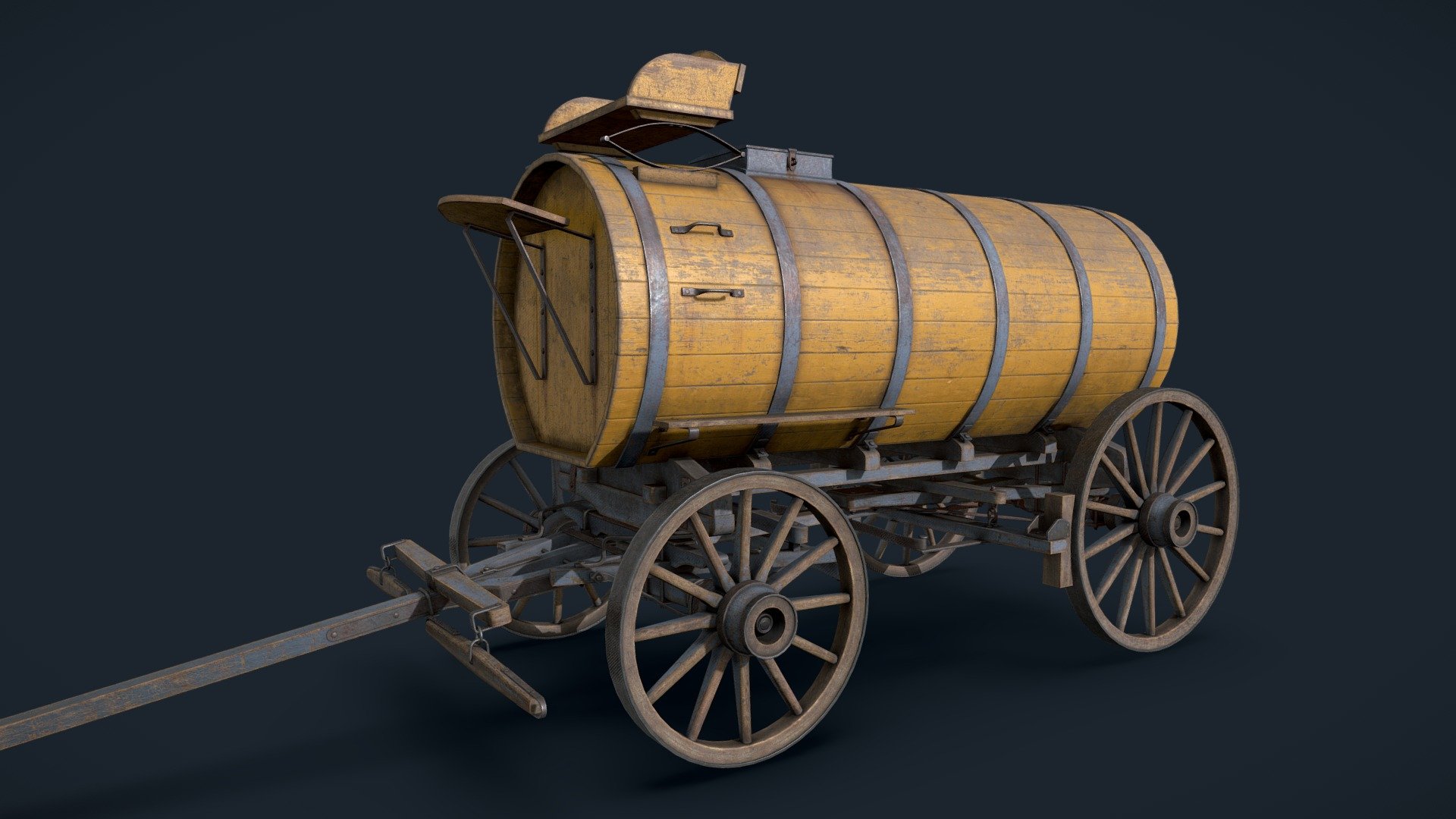 Another 3D model of a vintage wagon - a water wagon.



Made in Blender and Substance Painter.
Texturesets 3. Texture Resolution 4096x4096 PNG Format - Water wagon - Download Free 3D model by shuvalov.di 3d model