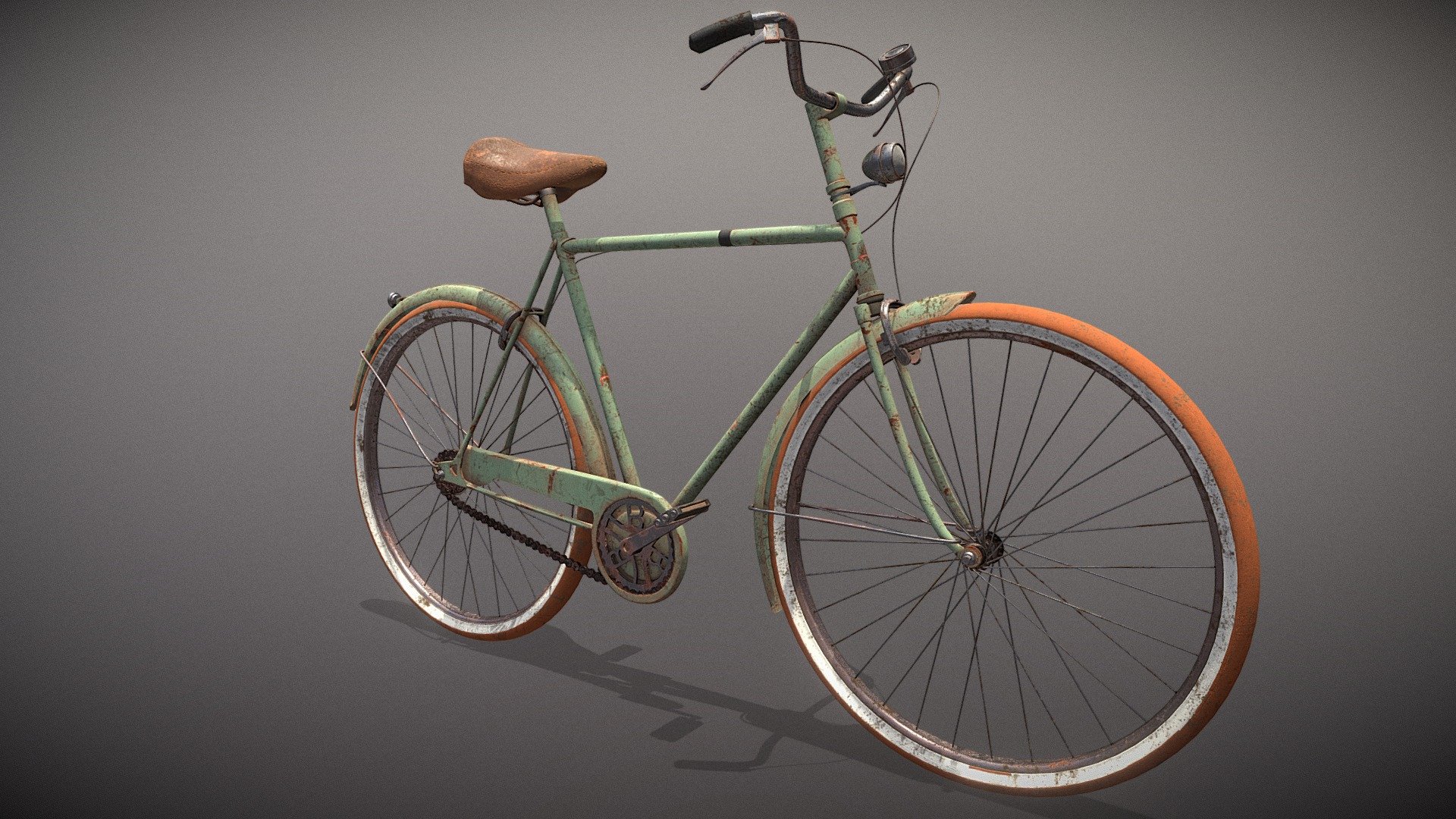 This high poly bicycle was modelled in Blender and fully textured in Substance Painter. I tried to replicate an old model of the 1952 Bianchi Selvino bicycle but due to it's vintage nature I chose to make it older and rusty just to convey a story and age. I used the model to stage a shot which is posted below;
 - Old Bicycle - Download Free 3D model by CharlesNG 3d model