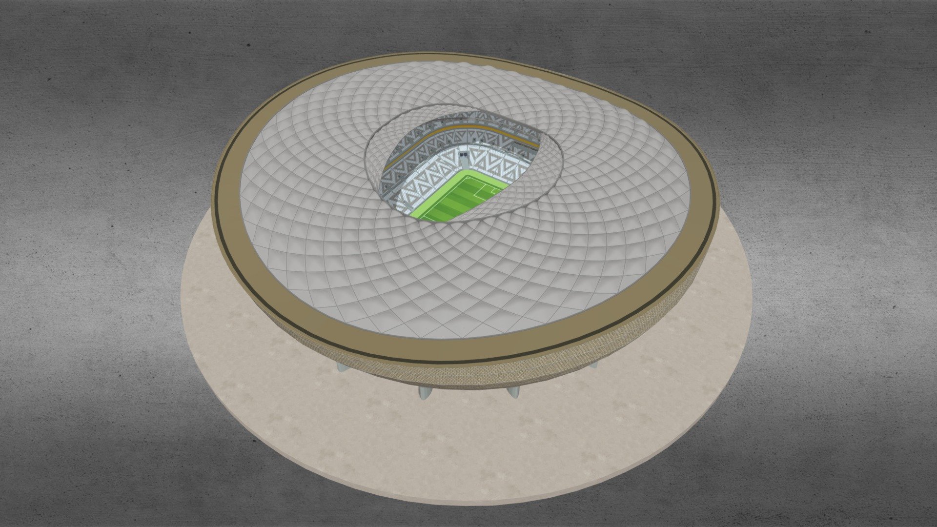 Lusail Iconic Stadium - Fifa World Cup 2022 Qatar 3D model
Lusail Iconic Stadium or Lusail Stadium is a football stadium in Lusail, Qatar. The stadium will host the final game of the 2022 FIFA World Cup. The Lusail Stadium, owned by the Qatar Football Association

Poly Count:
Verts 77252
Poly 99409
Features of Soccer Stadium - Lusail Iconic Stadium - FIFA World Cup 3D model - 3D model by nuralam018 3d model