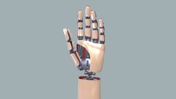 Bionic Hand mechanic, science, bionic, animation-maya, prostetic, animated-rigged, animated-models, maya, 3d, model, technology, hand, animated-model