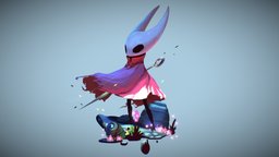 Hollow Knight Hornet (Yoshiyaki) videogame, indie, painting, hollow, gamedev, diorama, story, 2d, hornet, beautiful, background, indiegame, indiedev, teamcherry, hollowknight, hollowknightfanart, yoshiyaki, painter, maya, character, handpainted, 3d, photoshop, texture, lowpoly, design, zbrush, stylized, knight