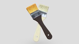 Paint Brush 6 hair, oil, household, studio, artwork, surface, painting, equipment, easel, color, fur, tooth, hardware, tool, artistic, renovation, canvas, watercolor, brushes, workman, painter, lowpoly, design, wood, decoration, workshop, construction, hand, gameready, wall