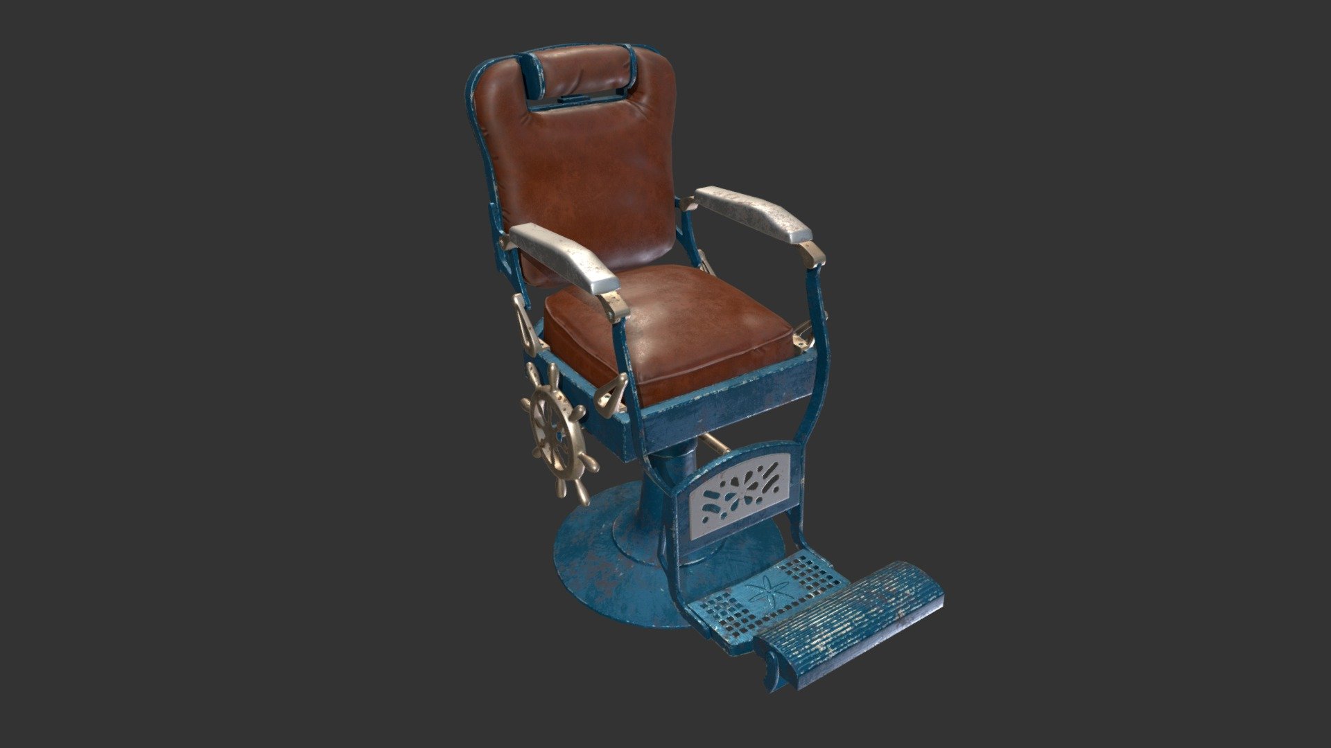 Barber Chair - 3D model by iniman 3d model