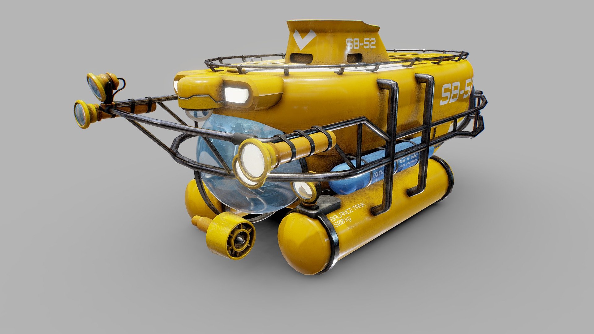 Inspired by the fantastic work of Rob Cobb on the film Abyss, I have constructed this submarine 3d model