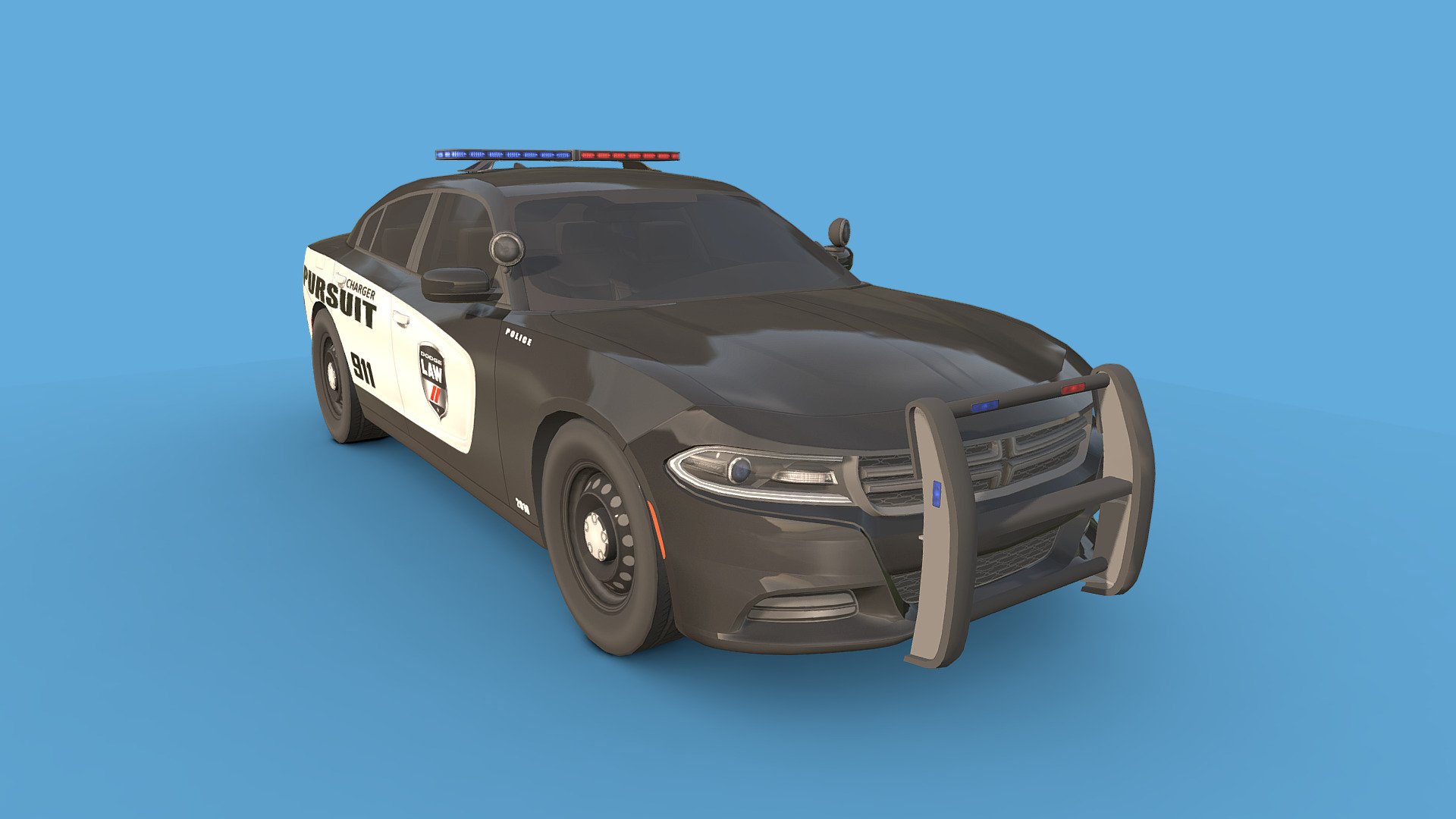 Dodge Charger 2015 Police

You can use these models in any game and any project.

the inside of these models are designed simply so it is low_poly and it can be used for any game.

This model is made with order and precision.

Separated parts. (Doors. Body. Wheels. Steering wheel).

Low poly.

format = fbx-obj-max.

Average poly count:24/000 tris.

Textures size : 4096 4096(BMP)_20482048(bmp)_1024*1024(bmp).

Textures High Quality.

Please comment on this model.

Thanks 3d model