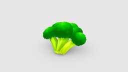 Cartoon broccoli diced food, kitchen, vegetables, broccoli, lowpolymodel, healthy, ingredients, handpainted, cartoon