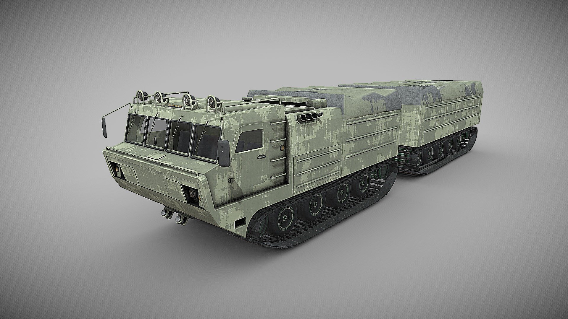 All-terrain vehicle DT-10. Game ready asset. Fully subdivided parts for ease of animation.
DT-10 &ldquo;Vityaz