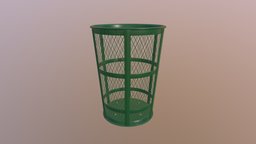 Outdoor metal trash containe trash, outdoor, metal, substancepainter, substance, container