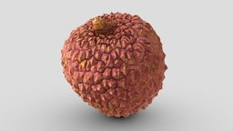 Lychee Scan 01 | Retopologized food, fruit, uv, scanning, small, 3d-scan, retopology, realistic, scanned, sweet, dessert, retopologized, litchi, foodscan, lychee, eatable, photogrammetry, asset, texture, scan, remapped