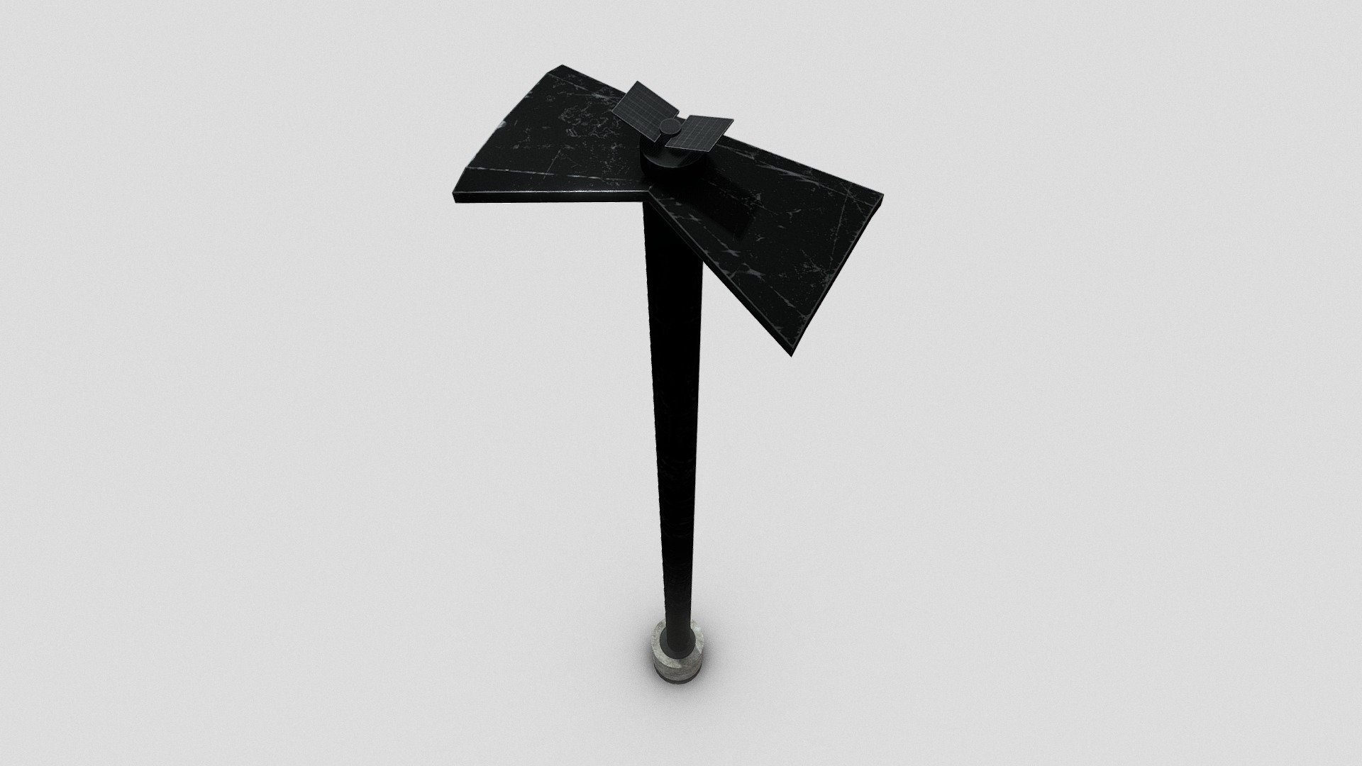 Parking Lot and street Lighting. Black metal pole with concrete base and solar panels - Street Light Pole - Parking Lot Lighting - Solar - Buy Royalty Free 3D model by Marc Sawyer (@whitewashstudio) 3d model
