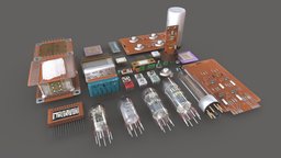 Electronics components Vol.3 soviet, electronic, electronics, transistor, ussr, processor, resistor, microchip, condenser, substancepainter, substance, radio, vef, microelectronics
