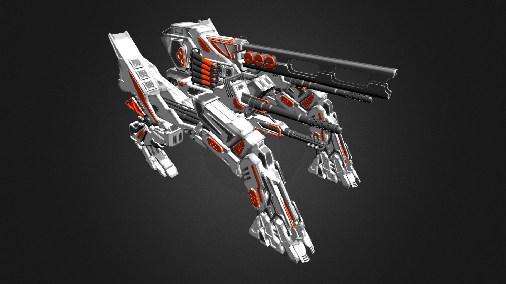 A heavily weaponized battle bot.  -link removed- - Walker Bot - 3D model by MillionthVector 3d model