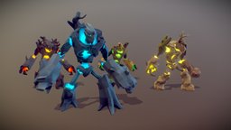 Forest Golems: Poly Art tree, forest, golem, ent, realistic, elemental, polyart, lowpoly, creature, monster, fantasy