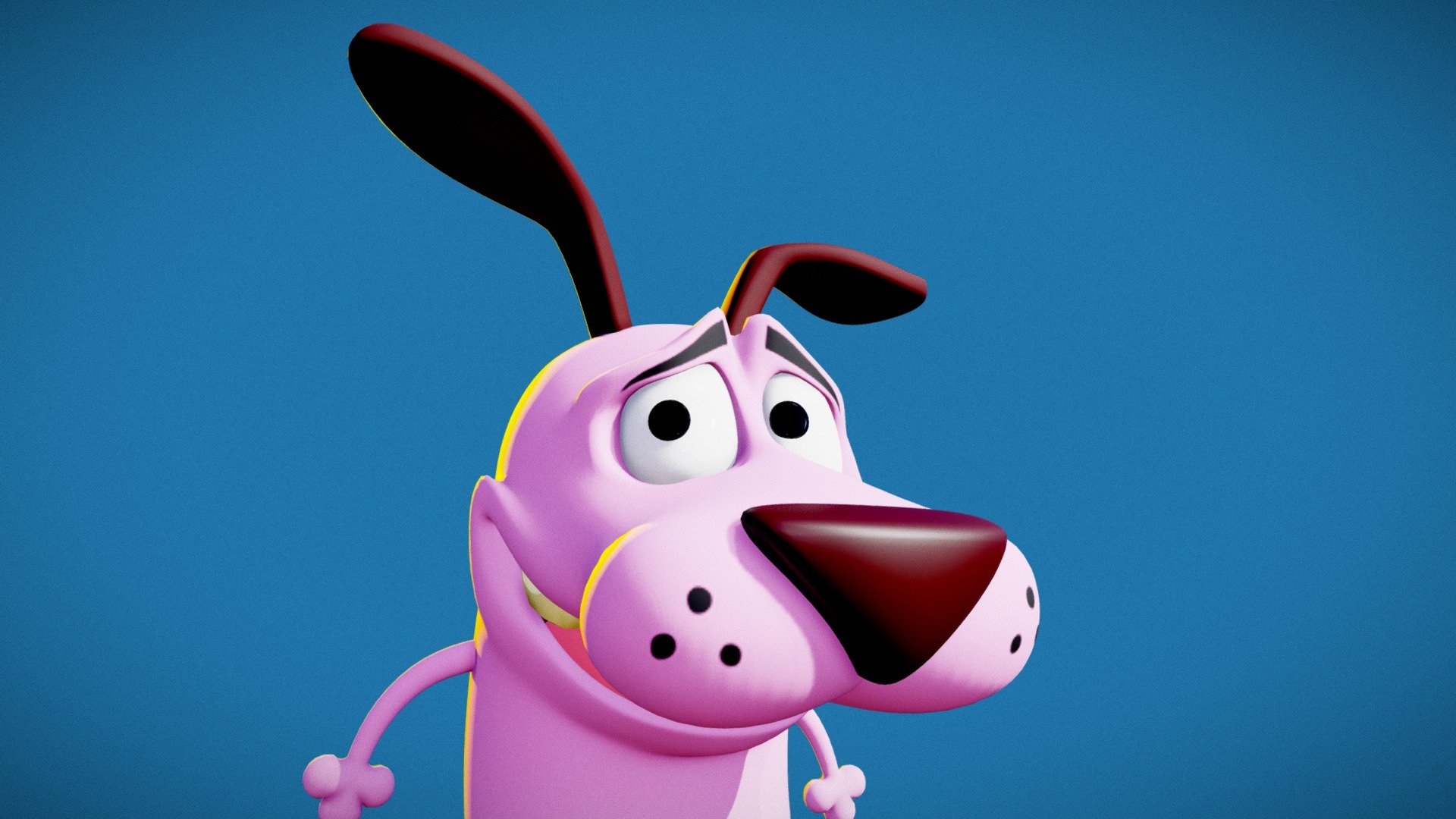 We interrupt this program to bring you, Courage! The Cowardly Dog Show! Starring, Courage! He's one of my favorite cartoon characters, I box modeled him in blender. he was surprisingly easy for me to model! anyways enjoy! - Courage The Cowardly Dog! - 3D model by Framed51 3d model