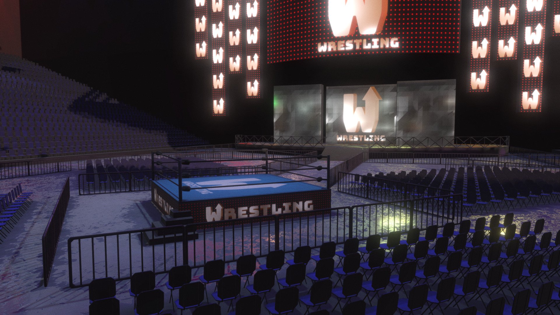 VR Wrestling Ring modeled in Blender and textured in Substance Painter.

The scene has baked in textures 3d model