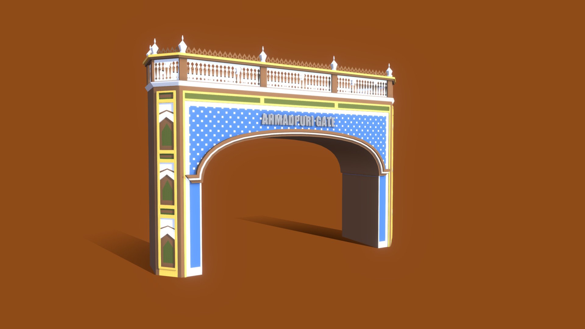 Ahmadpuri Gate Bahawalpur - lowpoly - Ahmadpuri Gate Bahawalpur lowpoly - 3D model by nabeelashrafphotography 3d model