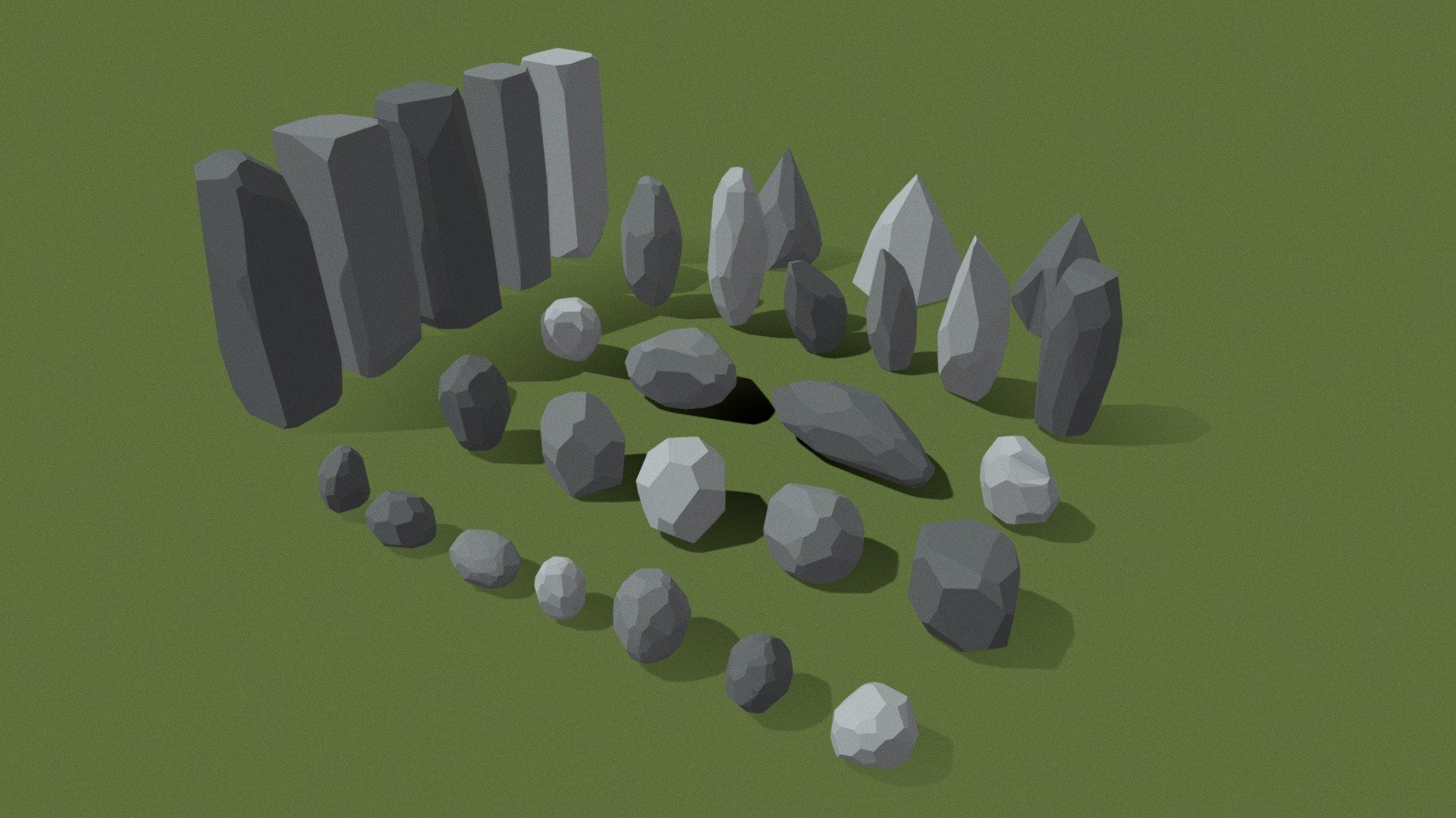 This is a lowpoly starter pack made up of 30 rocks usable in any lowpoly style game.

Modeled in blender.




Highly Customizable

Free to use

Lowpoly
 - Rocks Low Poly Starter Pack - Download Free 3D model by Dreyx 3d model