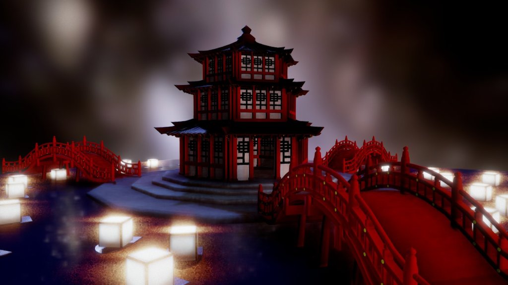 The temple of the Yokai - the ghosts is hardly reachable. It is said to be the one earthly connection between the world of the living and the world of the dead. All the lights around it are left from the last ceremony, in which spirits and humans from each side are trying to get in contact with one another.

My first take on modular objects.
Created with Maya, Mudbox and Photoshop.

Background music: Yokai- the temple ghosts

(https://soundcloud.com/ray-ro-17/yokai-the-ghost-in-the-temple) - Temple of the Spirits (Asian Temple) - 3D model by Ray (@rayro) 3d model