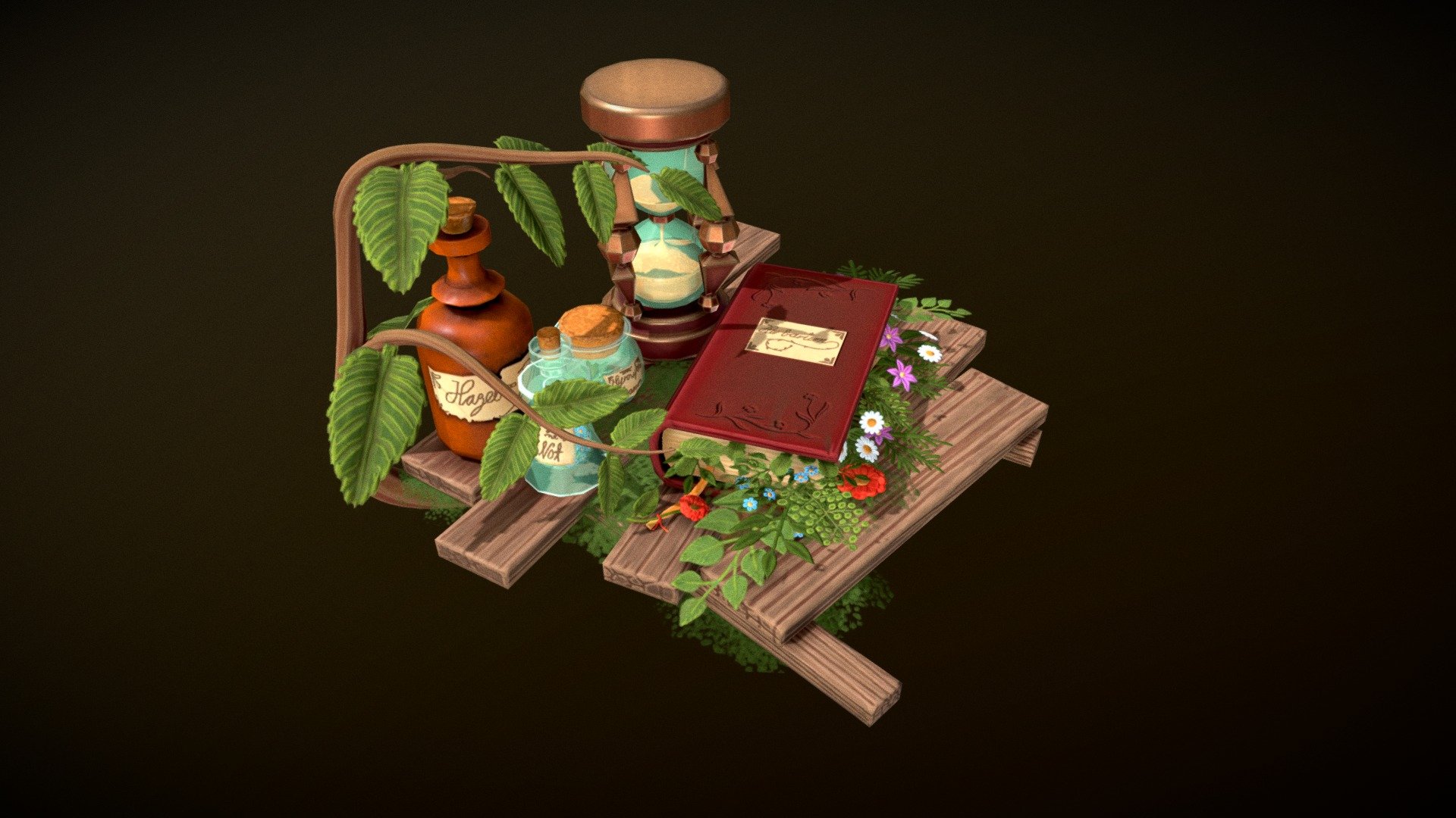 Herbal Alchemist Scene - 3D model by Maija 3d model