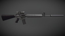 M16 SNIPER MOD (ACOG Scope & Silencer) rifle, assault, m16, fps, acog, silencer, weapon, unity, unity3d, gun