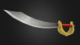 Blimeys Cutlass adventure, cutlass, low-polygon, hand-painted-texture, low-poly-model, low-poly-art, jandersonart, jessica-anderson, zeroth-entertainment, blimey, weapon, low-poly, game, sword, pirate, fantasy