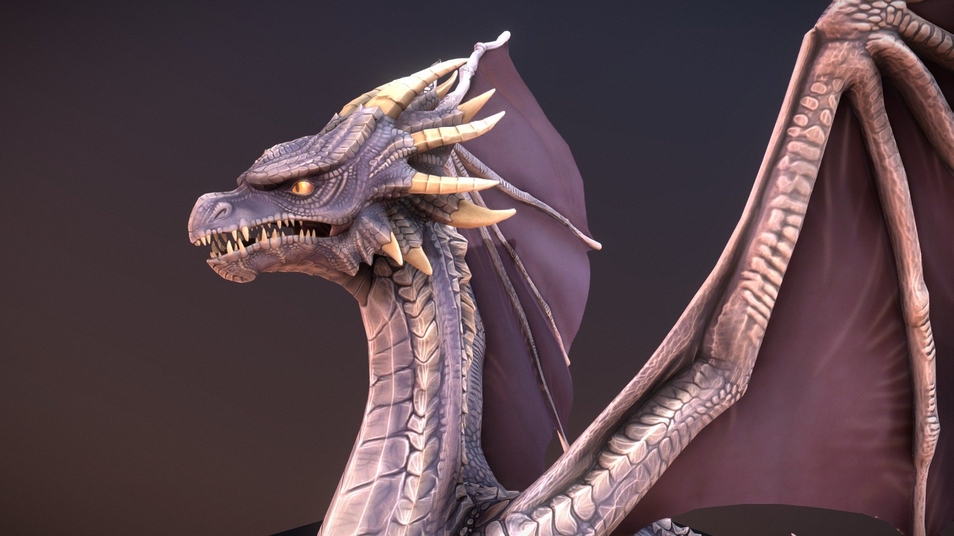 Personal Project during my freetime. a Stylize purple dragon that looks like an older spyro 3d model
