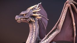 Stylize Purple Dragon dragons, reptile, reptilian, creaturedesign, mythical-creature, stylized-texture, stylized, dragon