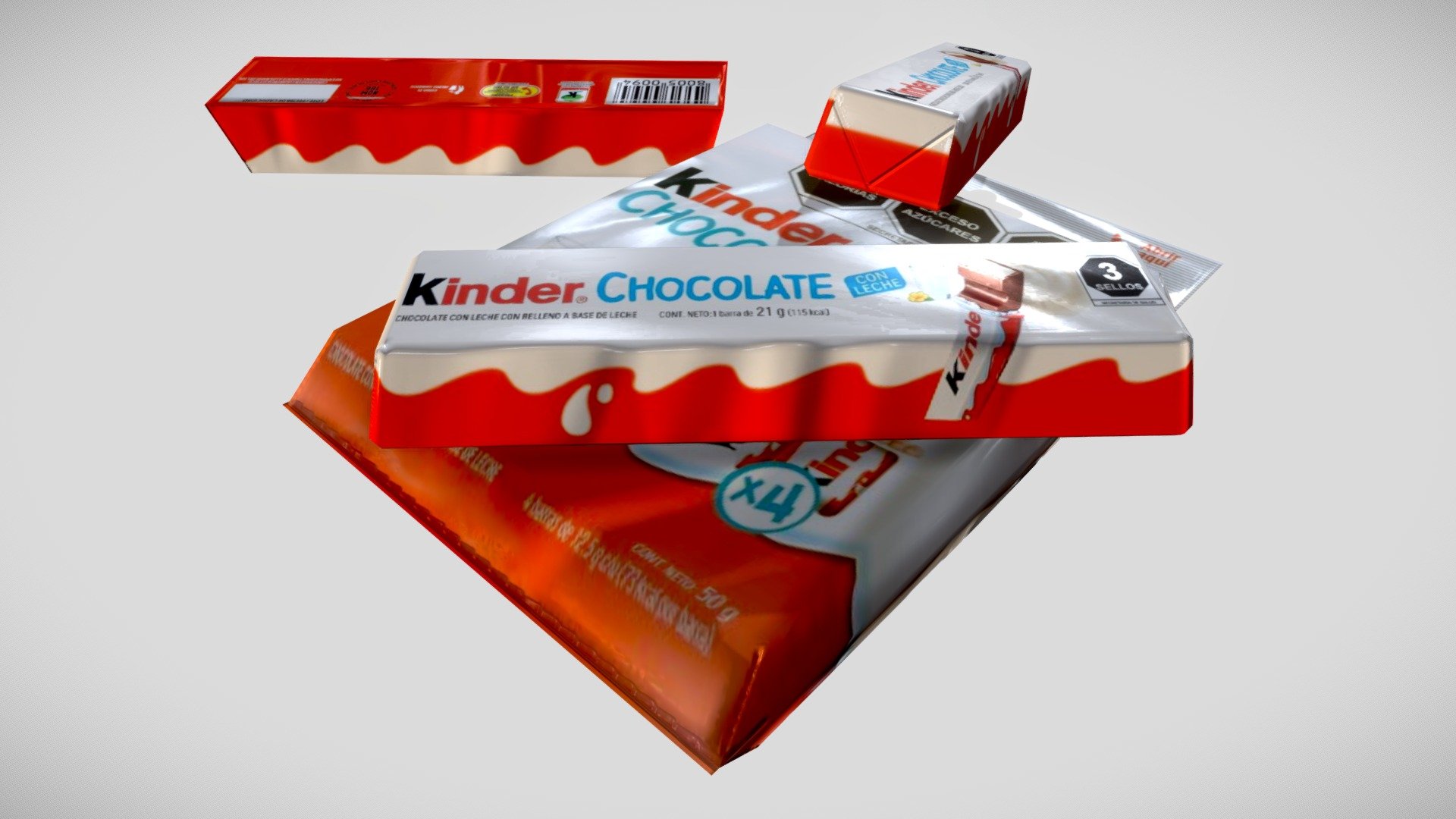 gameReady 
lowpoly realistic model - kinder Chocolate - 3D model by xtremelifestylx 3d model