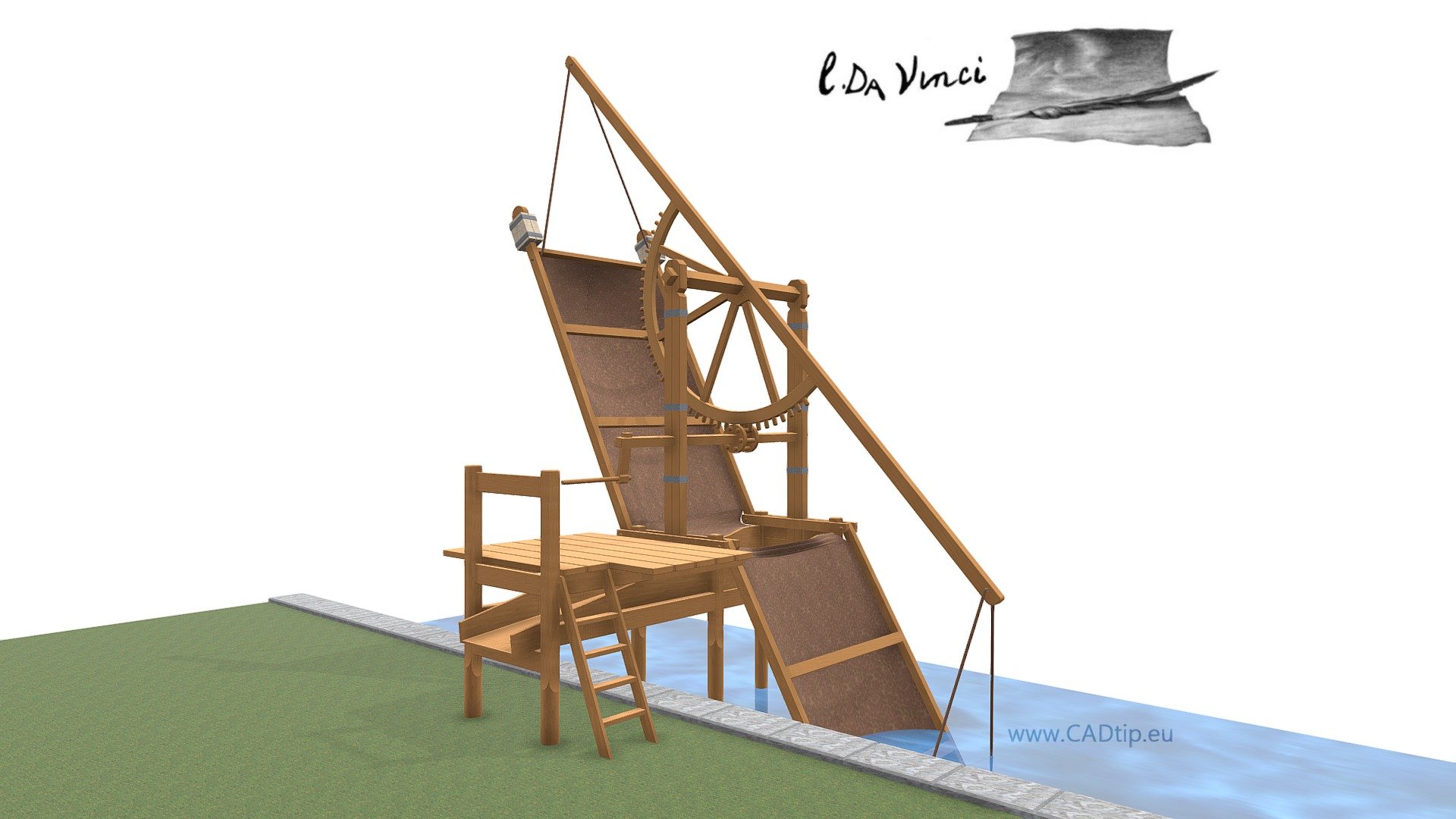 Water pump,Leonardo da Vinci, Codex Forster I/0045v 

More: http://leonardo.cadtip.eu/2017/12/25/cerpadlo-3/ - Water pump - 3D model by Mar.K 3d model