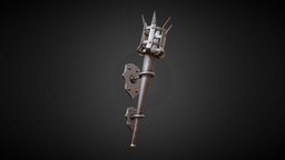 Medieval Torch torch, prop, vintage, retro, medieval, tool, old, substancepainter, substance, unity, asset, game, knight