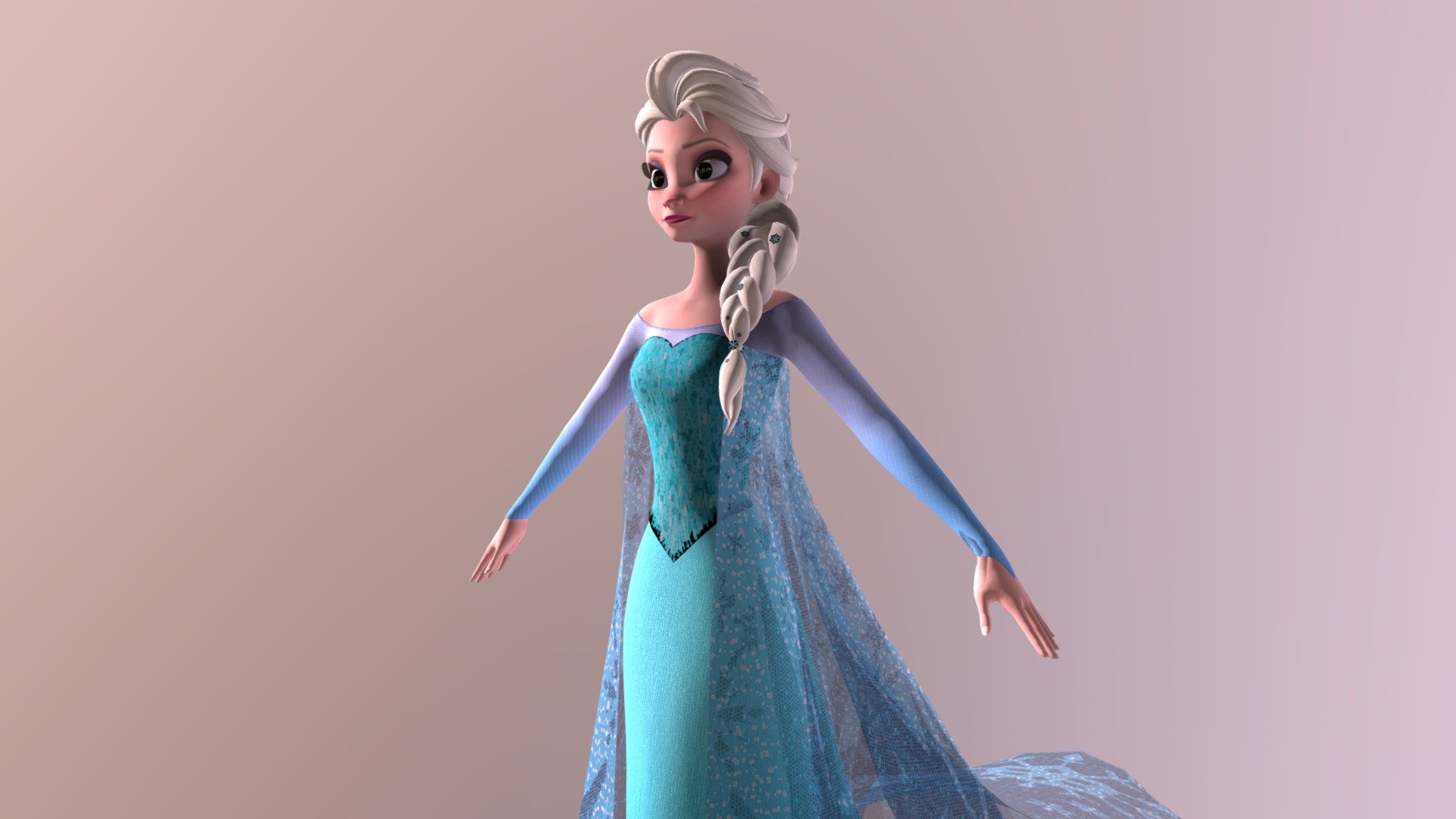 Elsa Frozen Disney - Elsa [Frozen] A-pose - 3D model by Shein.Shein 3d model