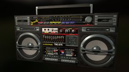 Retro TRC-975 Boombox retro, stereo, boombox, sound-system, low-poly, 3dsmax, lowpoly, gameart, substance-painter