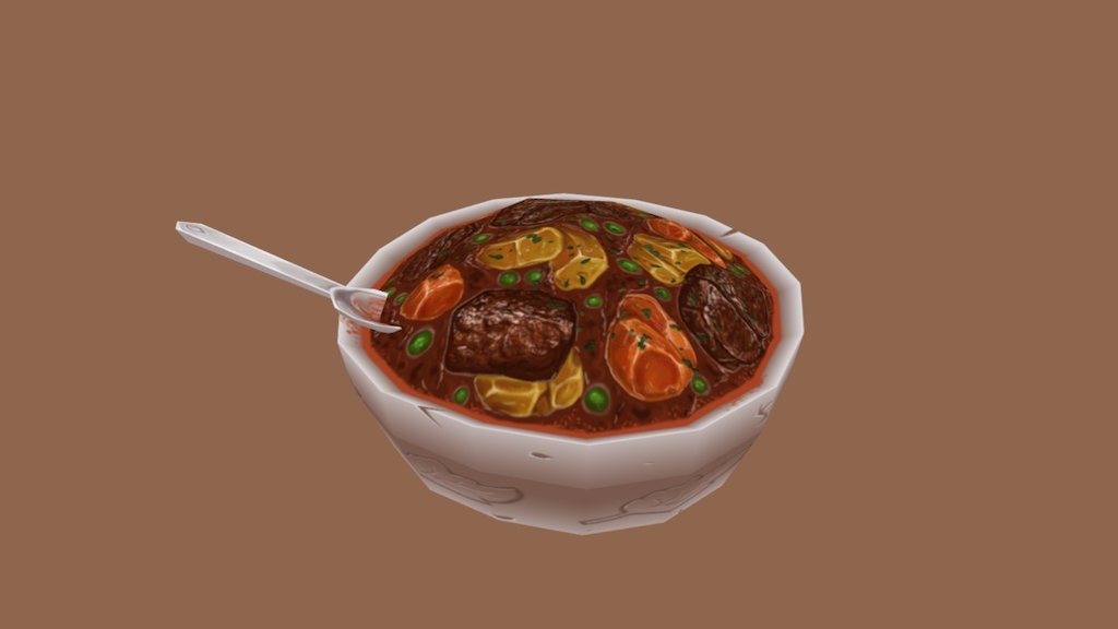 Showing off some texture painting for the class - Soup Bowl - 3D model by rocco 3d model