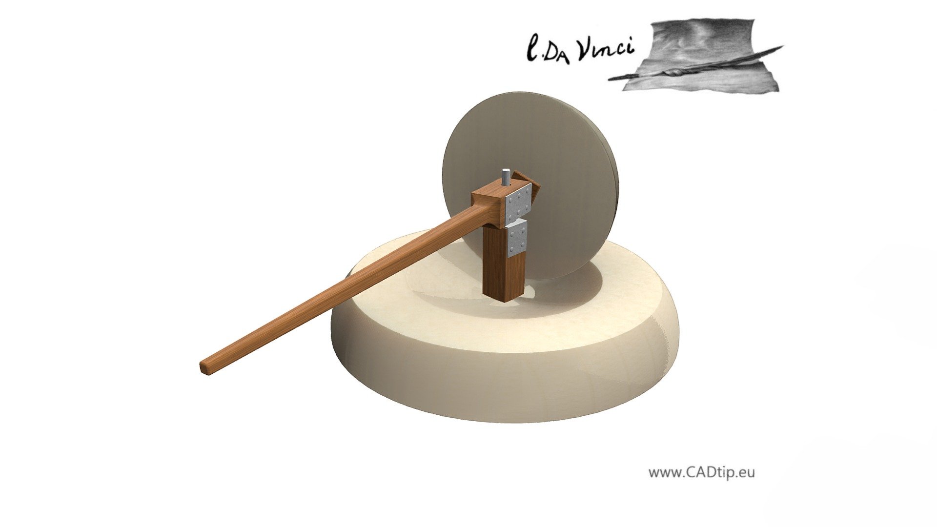 Hand mill, Leonardo da Vinci, France Manuscript L 0063v.  

More: http://leonardo.cadtip.eu/2018/03/18/mlyn-3/ - Hand mill - 3D model by Mar.K 3d model