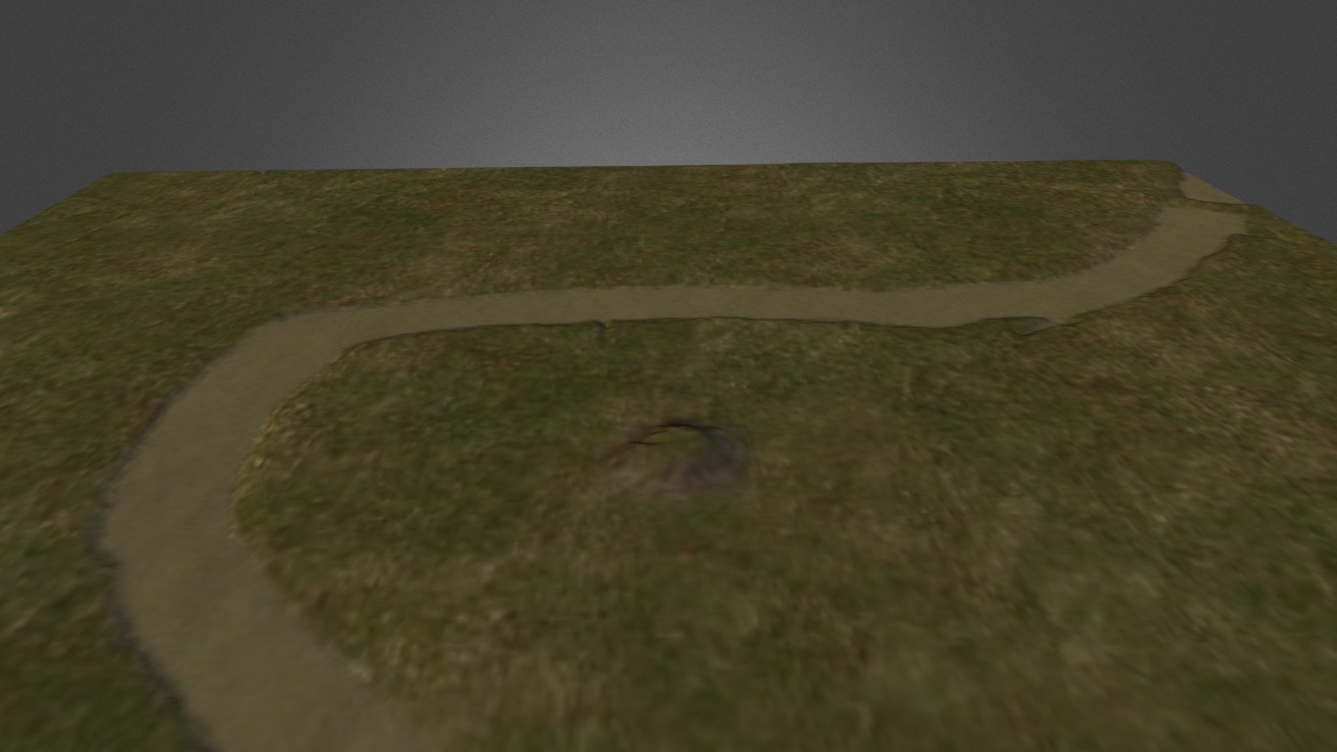 Simple terrain model of Cary Mound site in Mississippi. Created in L3DT from DEM data exported from ArcMap 3d model
