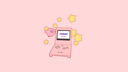 Game Boy Kirby cute, gameboy, nintendo, stars, star, kirby, stylizedmodel, stylizedcharacter, kirbynintendo, cartoon, stylized, meta_knight