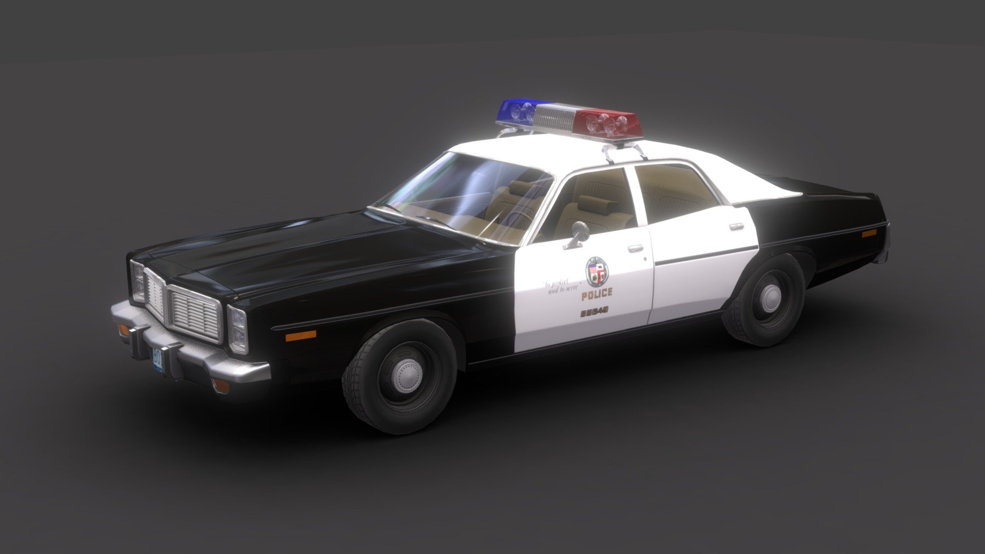 Dodge Monaco LAPD - Buy Royalty Free 3D model by codexito 3d model