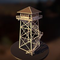 Firewatch Lookout Tower videogameart, handpainted