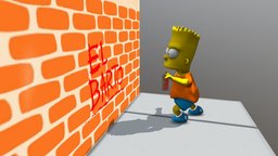 Bart Simpson bart, simpson, simpsons, graffiting, maya, zbrush