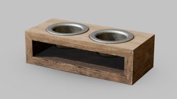 Pet Feeder drink, food, cat, wooden, product, dog, plate, kitty, bowl, pet, bone, accessories, dish, meal, eating, eat, zoo, plat, water, feeder, dogfood, granule, feed, lifecycle, game, 3d, lowpoly, model, house, home, animal, wood, shop, industrial, gameready, dogplate